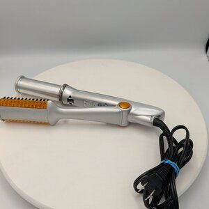 Instyler IS1002 Silver Rotating Hot Iron Hair Straightener Brush Tested & Works